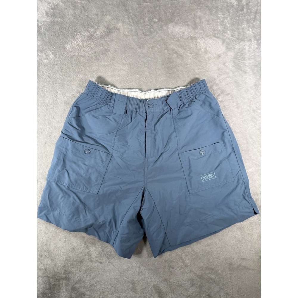 Aftco Cargo Shorts Mens 38 Blue Fishing Nylon Utility Hiking Outdoors